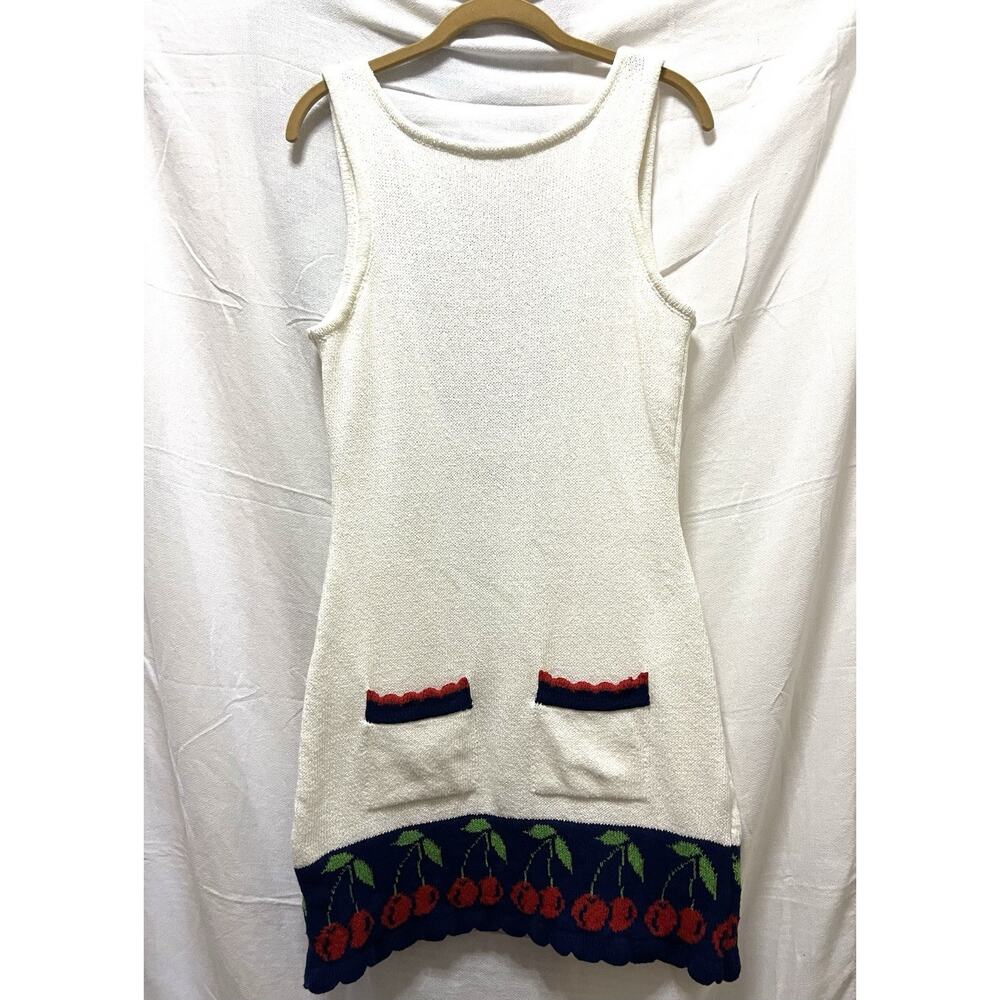 Urban Outfitters Kimchi Blue Sleeveless Cherry Knit Dress M Cottagecore Y2K Cute - Picture 11 of 12
